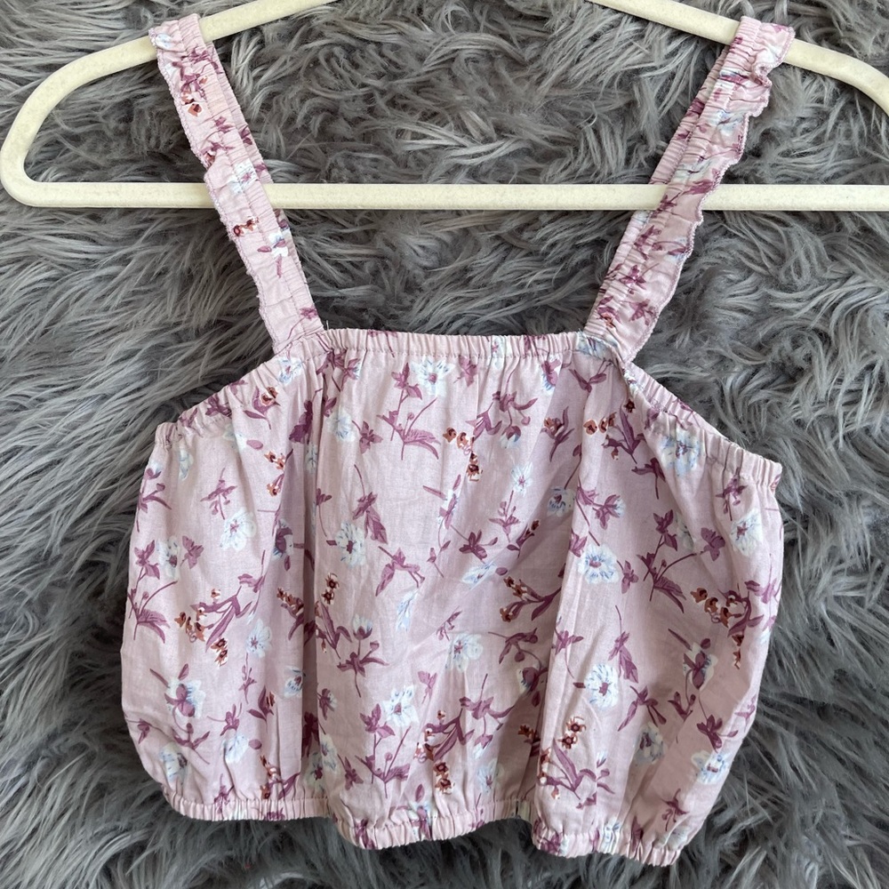 crop tank top elastic detail top